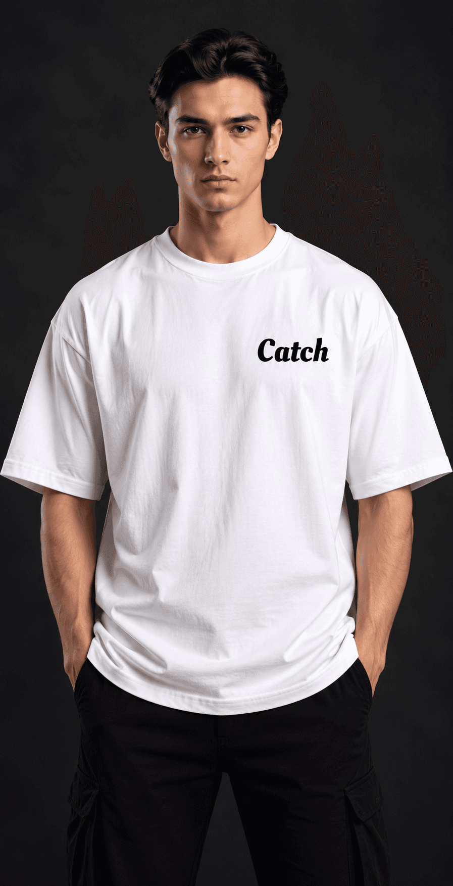 Catch Free Bird oversized graphic t-shirt front view in white