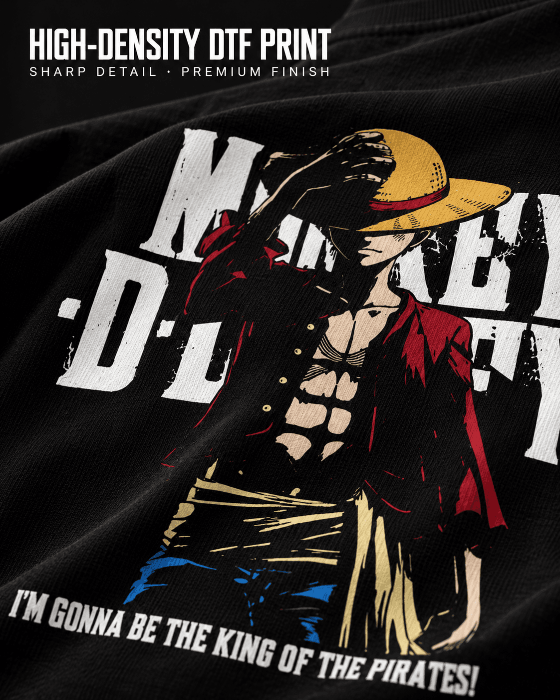 Monkey D. Luffy graphic back print close-up