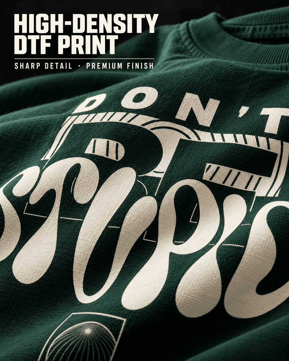 Don't Be Stupid back print design close-up