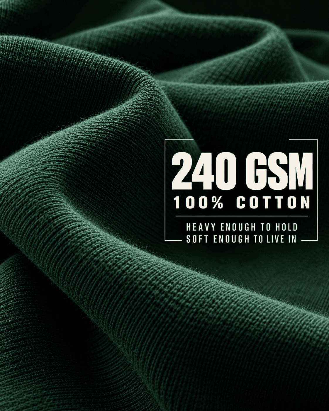 Bottle green t-shirt fabric close-up