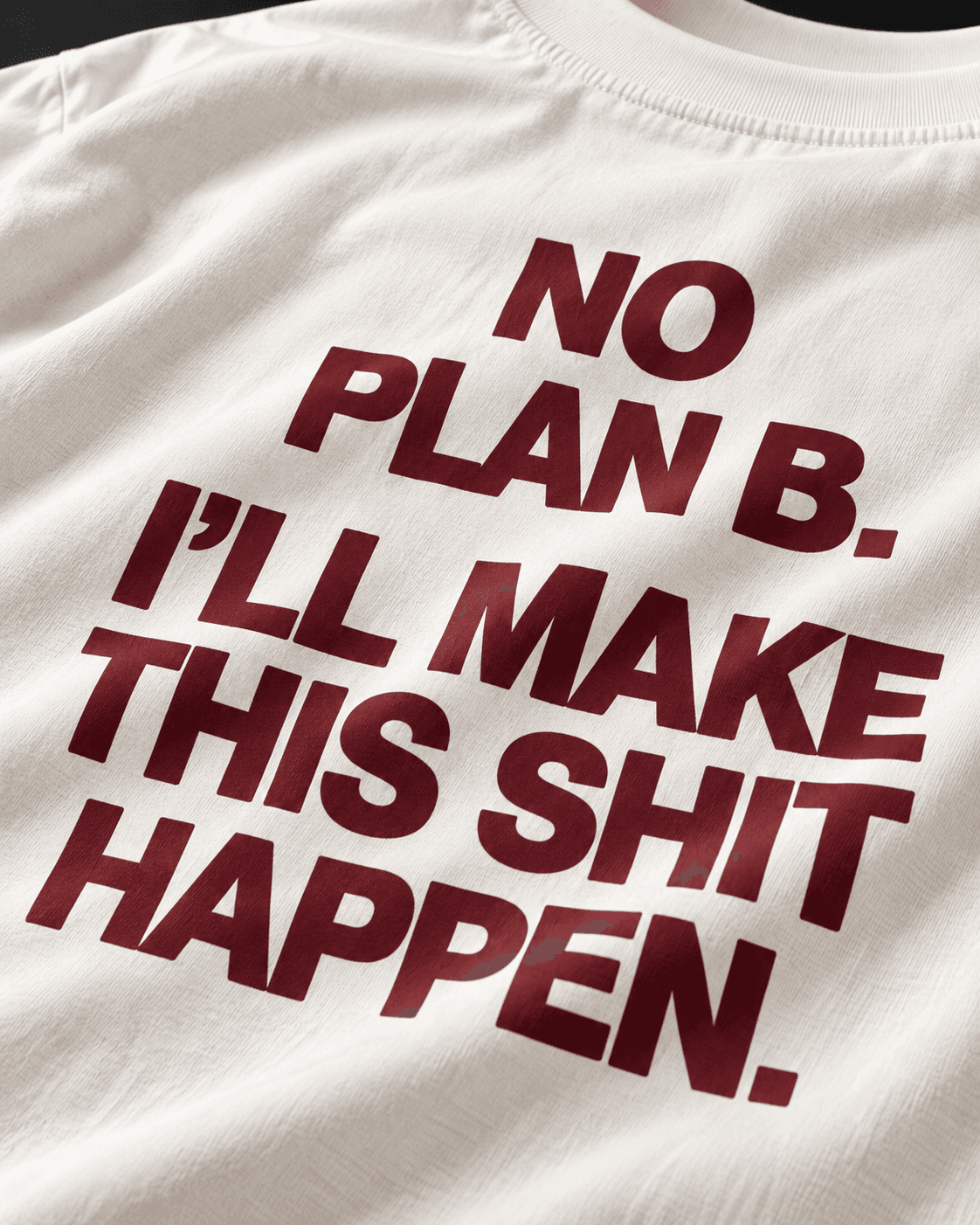 No Plan B back typography print close-up